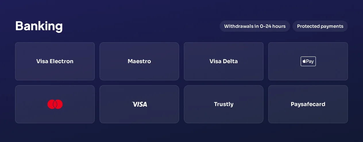 Deposit with cards and e-wallets